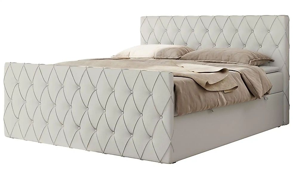 Boxspringbett mit Bettkasten Miren Duo ¦ weiß ¦ Maße (cm): B: 121 H: 110 Be günstig online kaufen