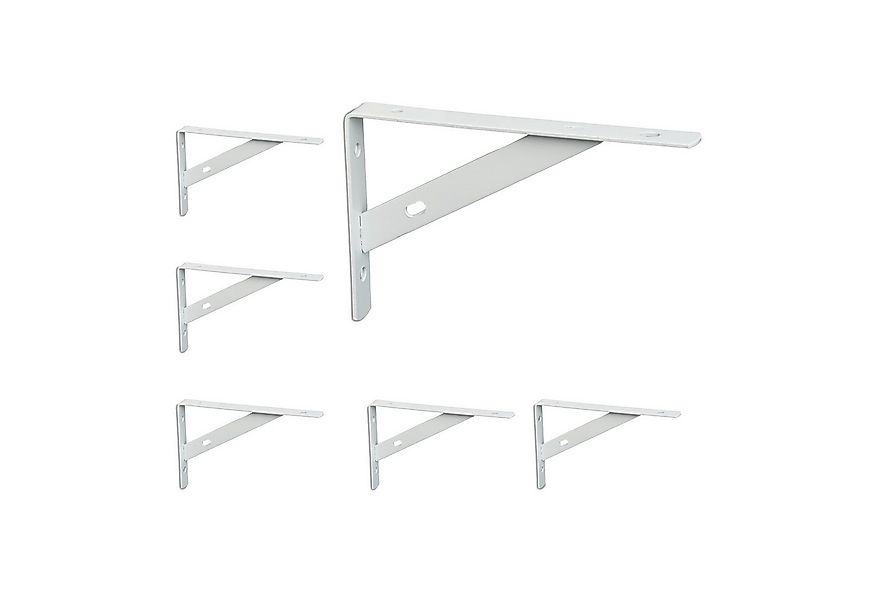 relaxdays Wandregalhalter Regalträger 6er Set, weiß günstig online kaufen