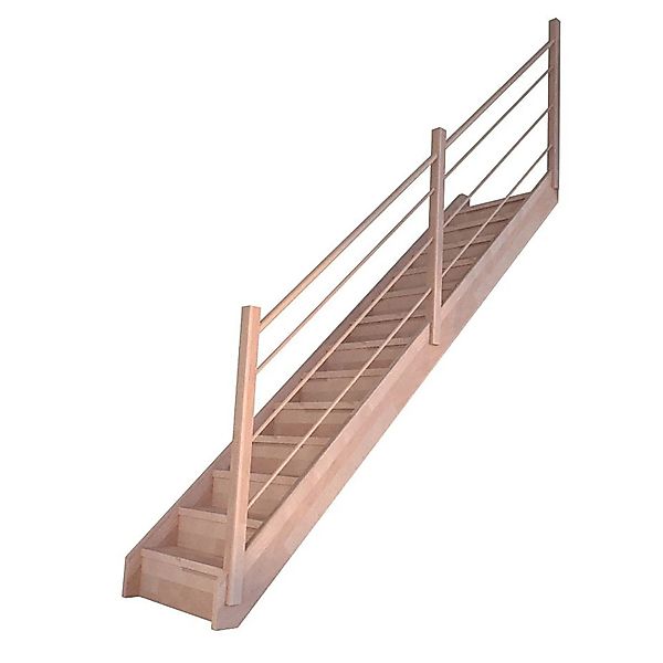 Treppe Mykonos Pro Buche Gerade 80 cm Setzstufen Holz-Design-Geländer R FSC günstig online kaufen