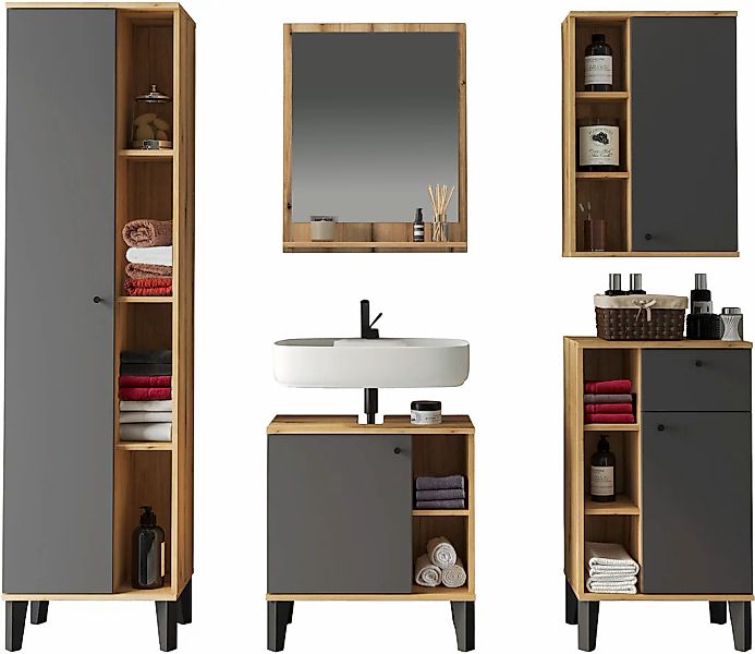 INOSIGN Badmöbel-Set "OSLO, Bad im skandinavischen Design, 5-teiliges Badez günstig online kaufen