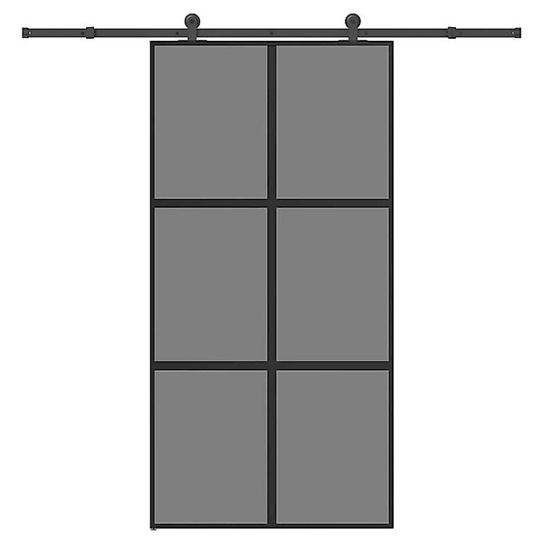 vidaXL Schiebetür mit Beschlag 102,5x205 cm Hartglas & Aluminium 3332988 günstig online kaufen