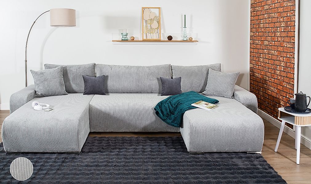 COLLECTION AB Wohnlandschaft "Paola U-Form", mit Schlaffunktion, Stauraum, günstig online kaufen