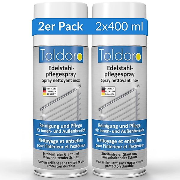 Toldoro 2x Edelstahl Pflegespray 400ml  Edelstahlreiniger für Küche oder Gr günstig online kaufen