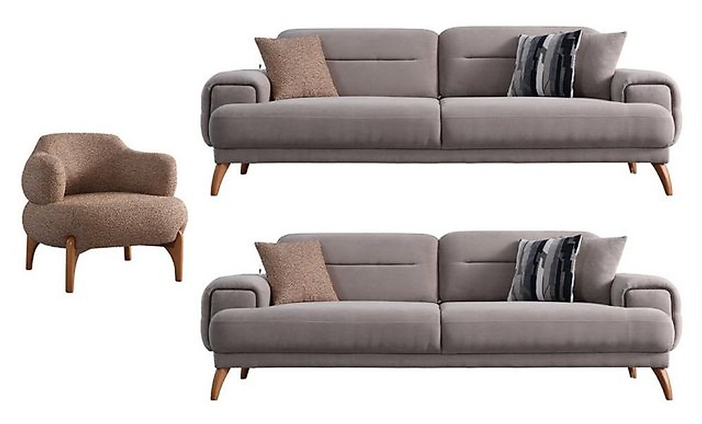 Villa Möbel Polstergarnitur Bueno, (3-tlg), mit Relax-/Bettfunktion durch v günstig online kaufen