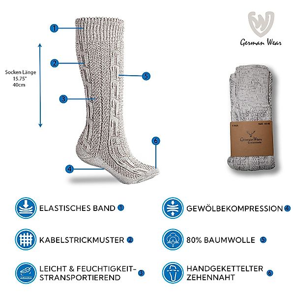 German Wear Trachtensocken GW200 Meliert Paar günstig online kaufen