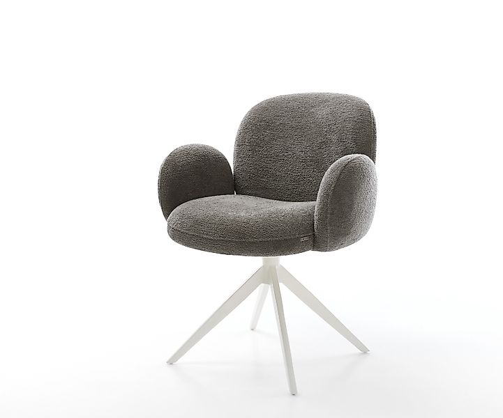 Drehstuhl Nube-Flex mit Armlehnen Bouclé Soft Schlamm Kreuzgestell breit We günstig online kaufen