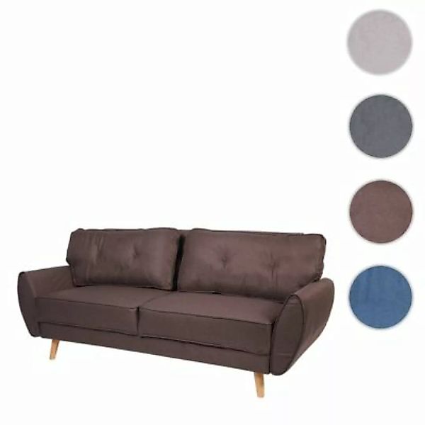 HWC Mendler 3er-Sofa mit Schlaffunktion braun günstig online kaufen