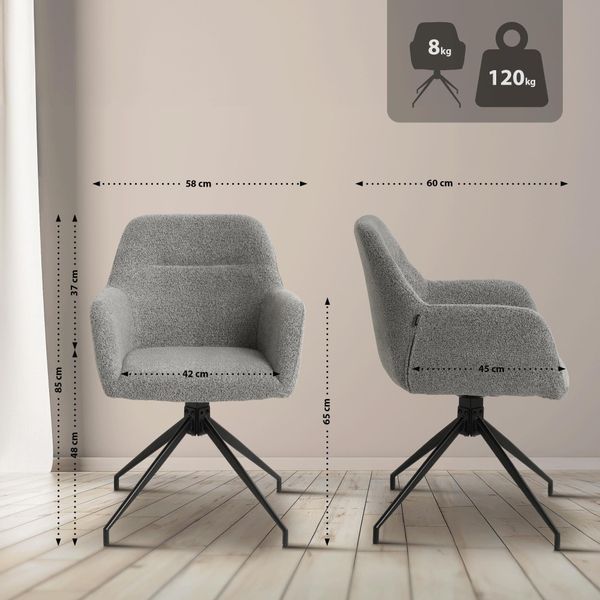 CLP Esszimmerstuhl Esszimmerstuhl Merlinda, 360° Drehstuhl, günstig online kaufen