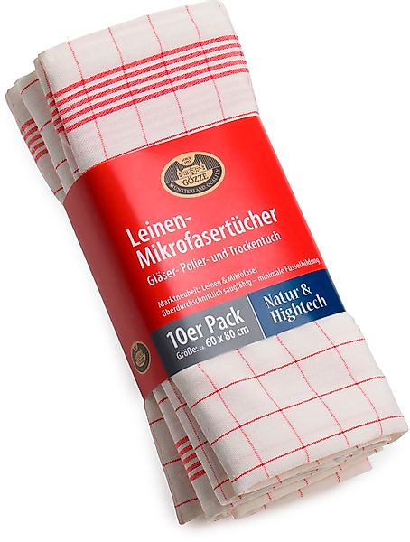 Gözze Geschirrtuch "Gläser und Poliertuch, Des. 60053, 60x80 cm" Mikrofaser günstig online kaufen