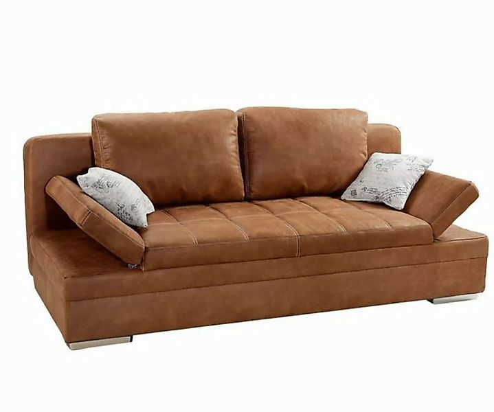 luma-home Schlafsofa 15117, mit Bettkasten 200 cm breit, Armlehnen verstell günstig online kaufen