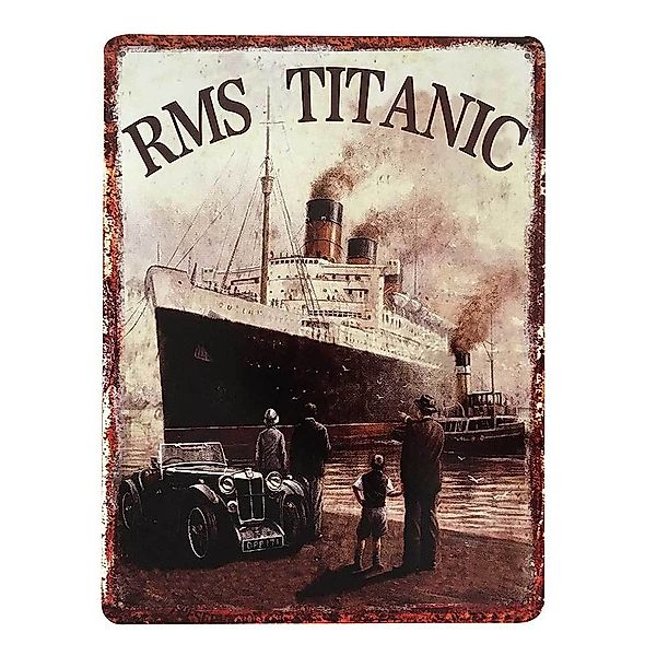 Blechschild R.M.S. TITANIC 1912 Vintage Dekoschild Nostalgie Antik-Stil 40x günstig online kaufen