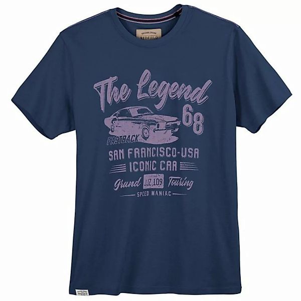 redfield Rundhalsshirt Große Größen Herren T-Shirt blau Print The Legend Re günstig online kaufen