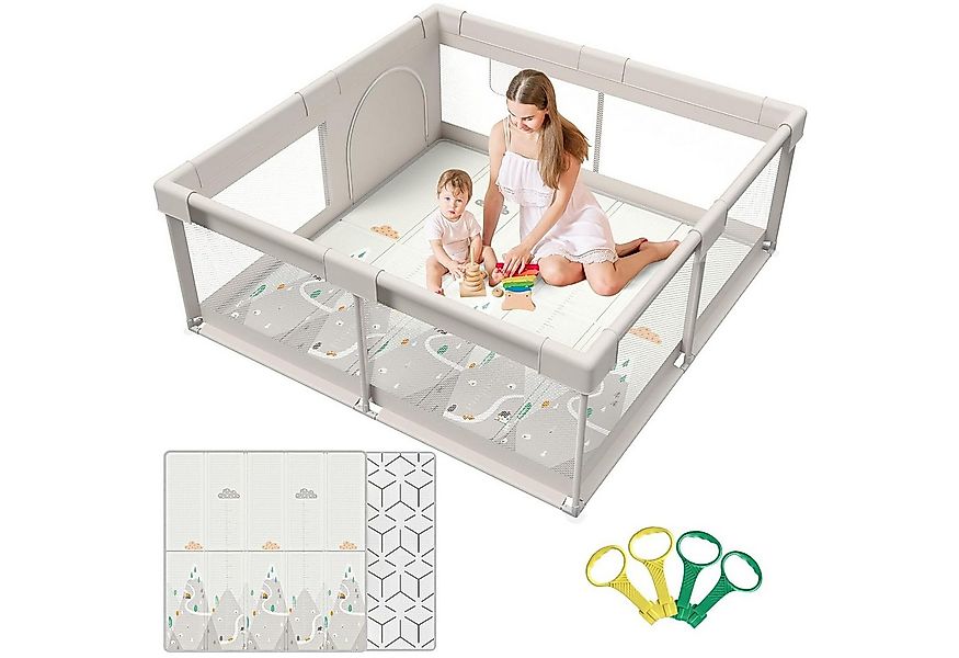 MC Star Laufgitter mit Matte 150x150 cm, Laufstall Baby mit Matratze (Siche günstig online kaufen