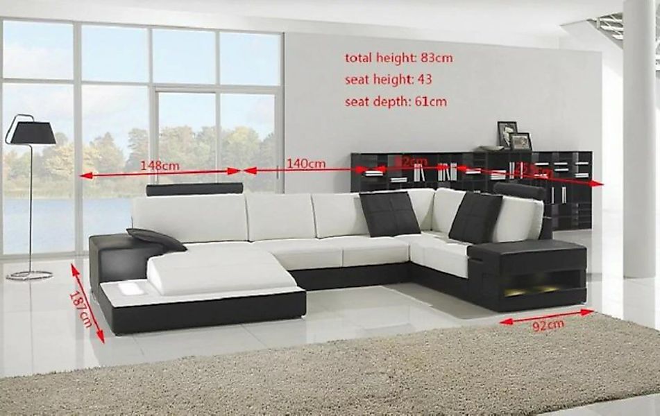 JVmoebel Ecksofa, Marken Sofa Wohnlandschaft Ledersofa Couch Wohnlandschaft günstig online kaufen