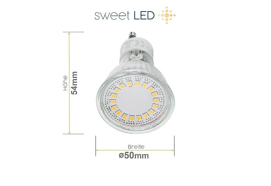 Sweet LED LED Einbaustrahler 10er Set 5W GU10 Deckenspots 230V eckig chrom- günstig online kaufen