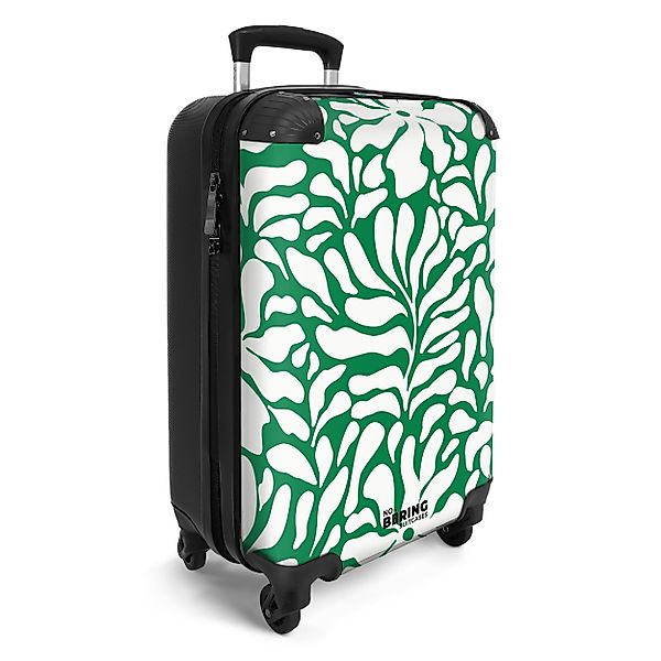 NoBoringSuitcases.com© Hartschalen-Trolley Grün mit weißem Blumendruck günstig online kaufen
