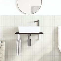 vidaXL Badezimmerspiegelschrank Waschtischplatte mit Halterung Stahl günstig online kaufen