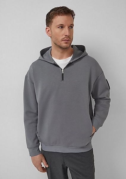 s.Oliver Sweatshirt Sweatshirt Scuba-Kapuzensweatshirt mit Reißverschluss i günstig online kaufen