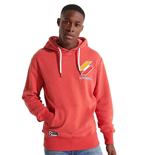 Superdry Code Logo Apq Hood Pullover 2XL Risk Red Marl günstig online kaufen