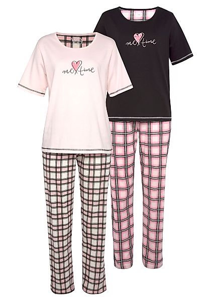 Vivance Dreams Pyjama, (Packung, 4 tlg.), im Doppelpack mit Karomuster günstig online kaufen