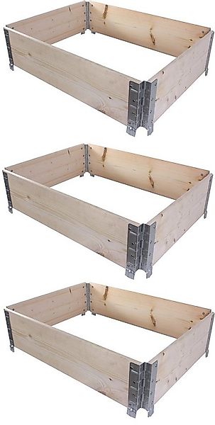 BigDean Kräuterbeet 3x Hochbeet Palettenrahmen 80x60x19,5cm Gartenbeet Aufs günstig online kaufen
