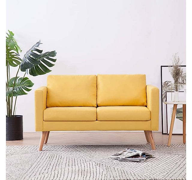 vidaXL Sofa 2-Sitzer-Sofa Stoff Gelb Couch günstig online kaufen