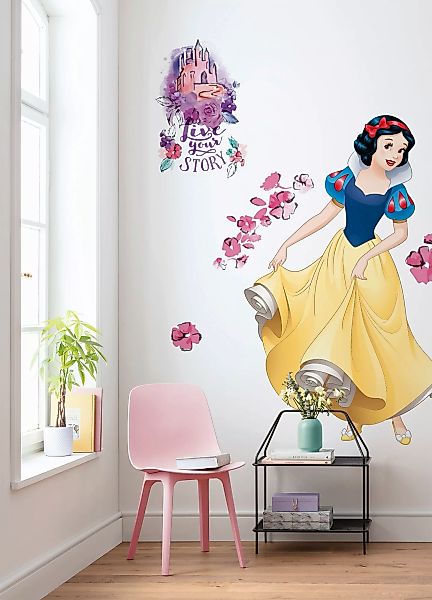 Disney Wandtattoo Schneewittchen Gelb Blau und Rosa 127 x 200 cm 612437 günstig online kaufen