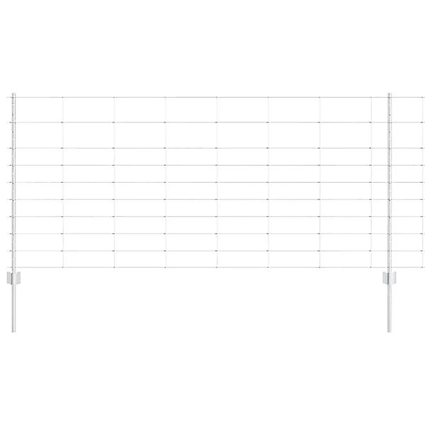 vidaXL Zaun mit Pfosten Silber 1 x 25 m Stahl 3337121 günstig online kaufen