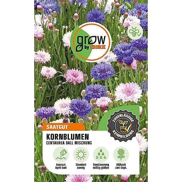 GROW by OBI Kornblumen Centaurea Ball Mehrfarbig Höhe ca. 60 cm günstig online kaufen