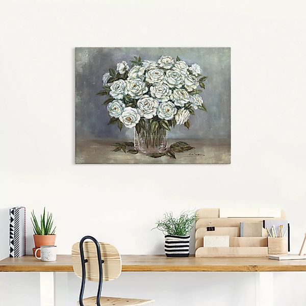 Artland Wandbild "Weiße Rosen", Blumen, (1 St.), als Leinwandbild, Poster i günstig online kaufen