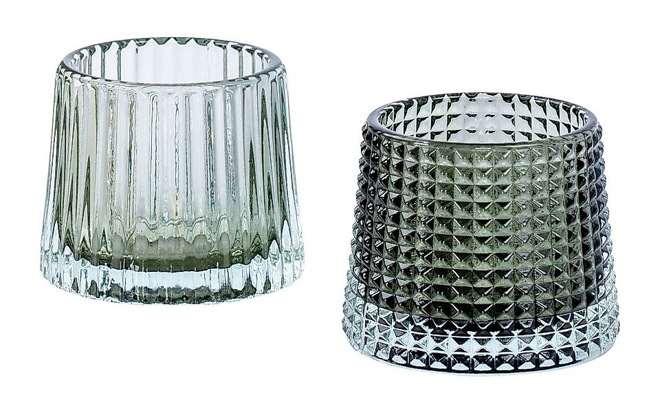 Levandeo® Teelichthalter, 2er Set Teelichthalter H7cm Glas Grün Kerzenhalte günstig online kaufen