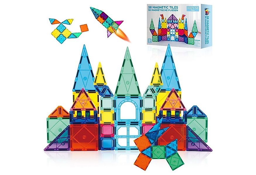 SURFOU 58 Magnetische Bausteine, STEM Spielzeug Magnetspielbausteine, (58 S günstig online kaufen