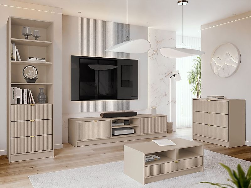 MIRJAN24 Wohnzimmer-Set Tireno VII, (4er-Set, Kommode, günstig online kaufen