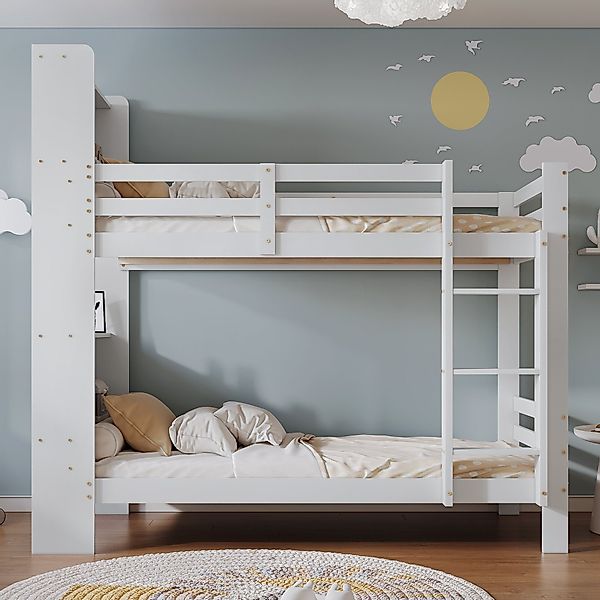 Flieks Etagenbett, Kinderbett mit Stauraumregalen und günstig online kaufen