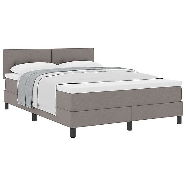 vidaXL Bett Boxspringbett mit Matratze Taupe 140x200 cm Stoff (1-tlg) günstig online kaufen