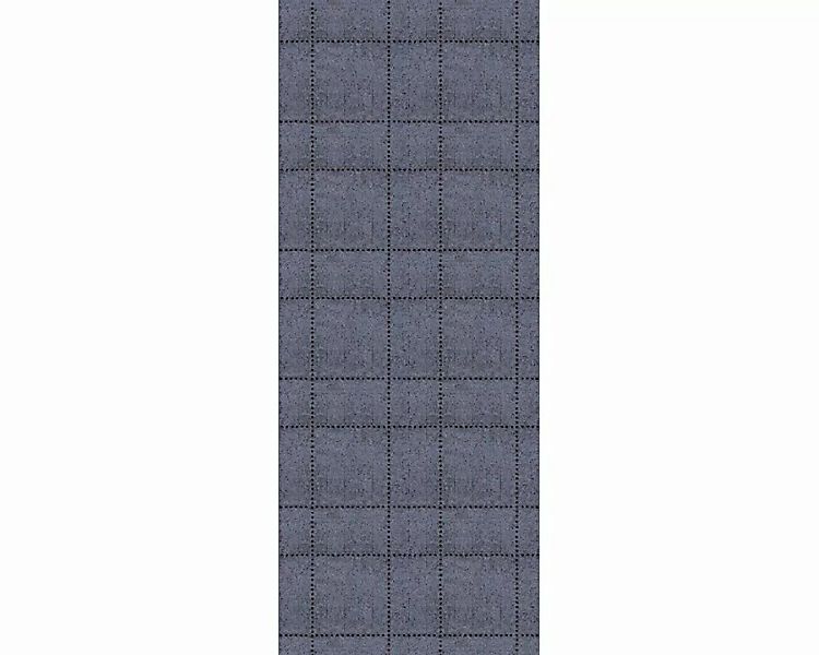 Dekopanel "Karo blau" 1,00x2,50 m / Strukturvlies Klassik günstig online kaufen