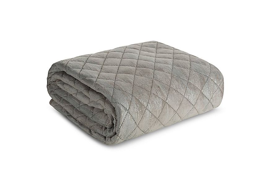 Eurofirany Tagesdecke BLINK, Samtdecke Karomuster Weicher Überwurf Velours günstig online kaufen