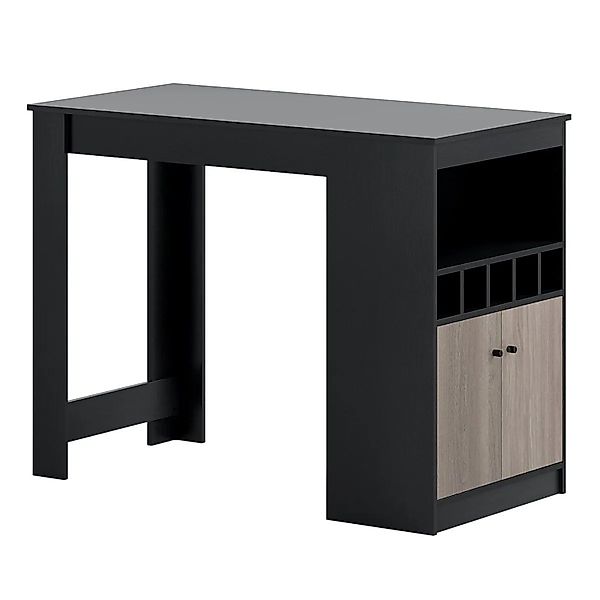Costway Küchentheke mit Weinregalen & Offenen Fächern & 2 Tür Schwarz günstig online kaufen