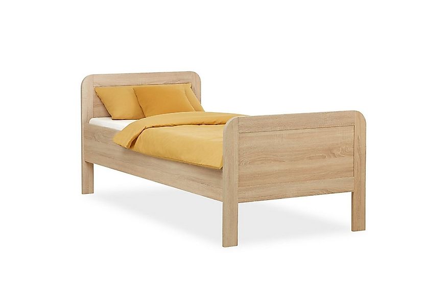 Homestyle4u Funktionsbett 90x200 Komfortbett Braun Natur / Weiß Kiefer Einz günstig online kaufen