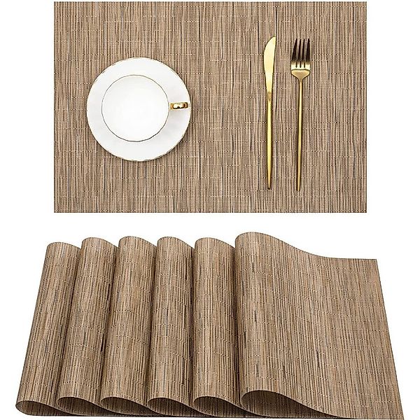 NUODWELL Platzset 6 Stück Tischsets Abwaschbar, günstig online kaufen