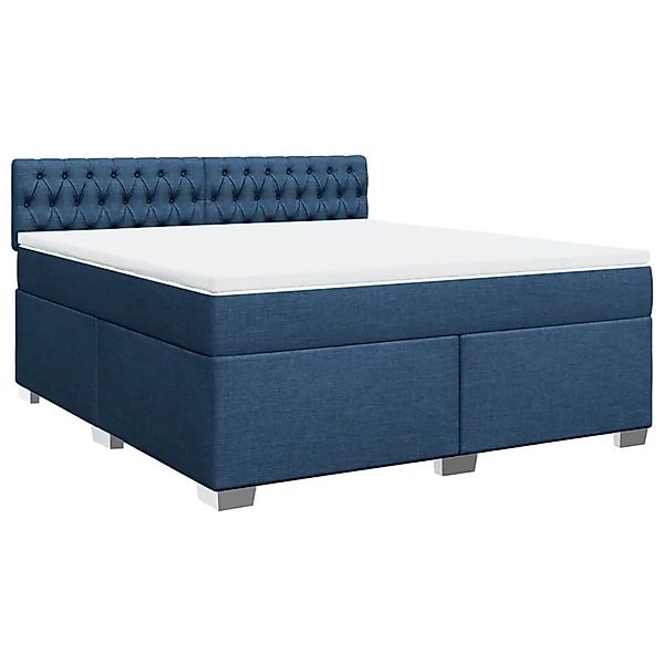 vidaXL Boxspringbett mit Matratze Blau 180x200 cm Stoff 3288280 günstig online kaufen
