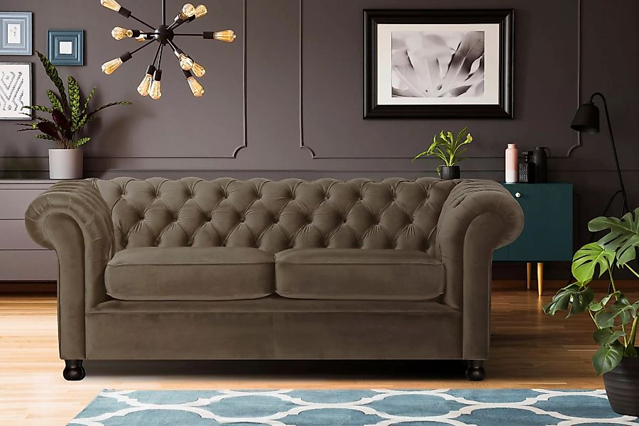 Home affaire Chesterfield-Sofa "Chesterfield Home 3-Sitzer B/T/H: 192/87/75 günstig online kaufen