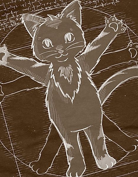 style3 T-Shirt Vitruvianische Katze kätzchen kitten günstig online kaufen