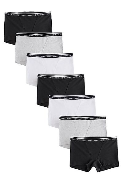 Next Schlüpfer Baumwollslips mit Logo im 7er-Pack, Boyshorts (7-St) günstig online kaufen
