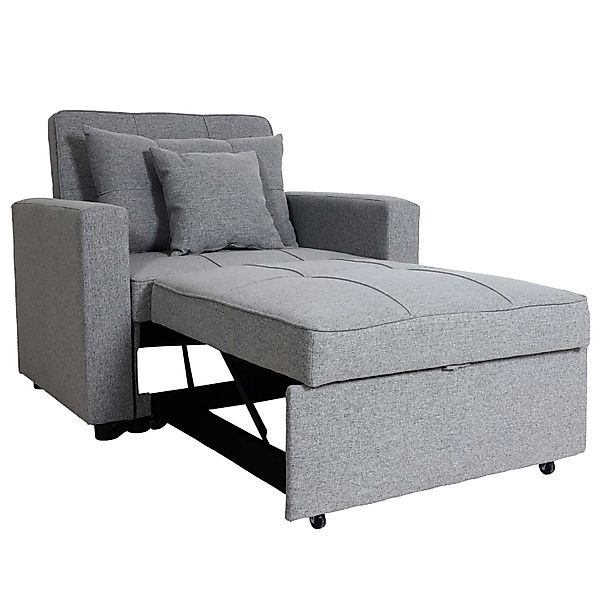 MCW Schlafsessel L90 Hellgrau Stoff/Textil günstig online kaufen