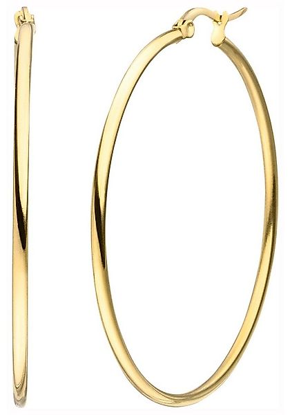 JOBO Paar Creolen, Edelstahl goldfarben beschichtet 50 mm günstig online kaufen