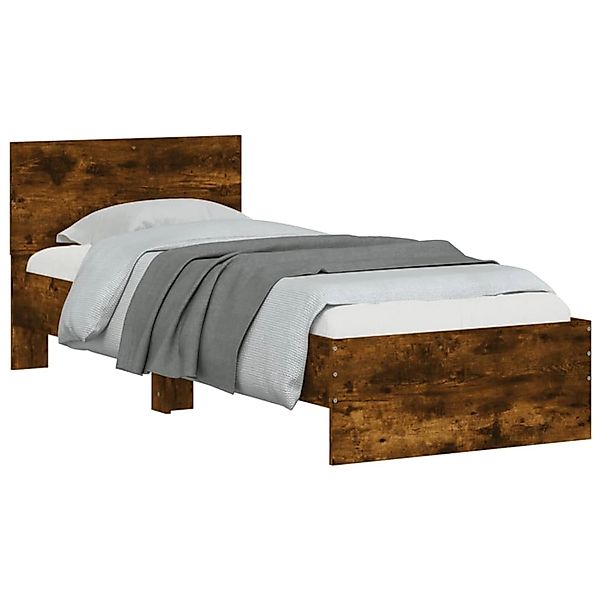 vidaXL Bettgestell mit Kopfteil und LED-Leuchten Räuchereiche 90x200cm 8388 günstig online kaufen