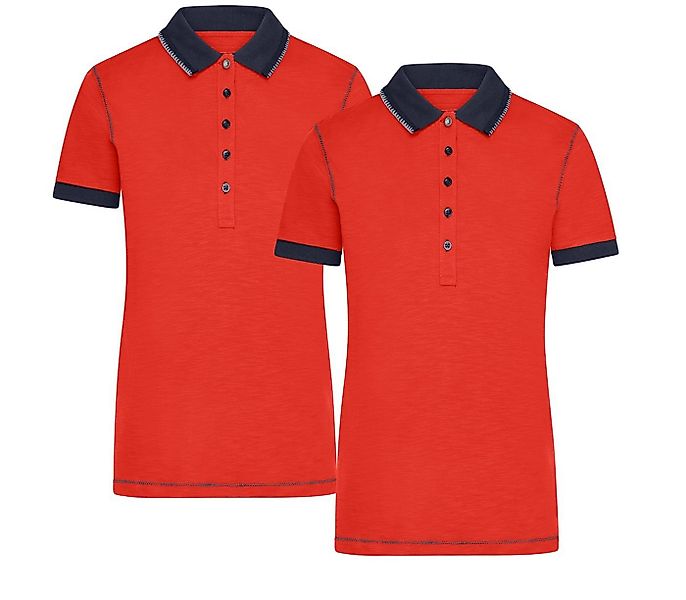 James & Nicholson Poloshirt Doppelpack Damenpoloshirt in trendiger Slub Qua günstig online kaufen
