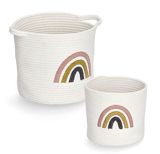 Zeller Present Aufbewahrungskorb Rainbow (Set, 2 St), Aufgestickter Regebog günstig online kaufen
