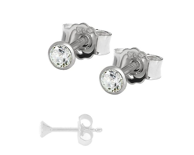 NKlaus Paar Ohrstecker Paar Winzige Ohrstecker 2,5mm Weißgold 585 14 Kara ( günstig online kaufen